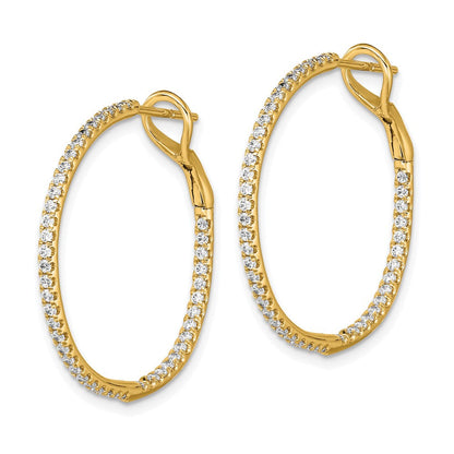 14K Gelbgold Creolen mit 0,75 ct. laborgezüchteten Diamanten, VS/SI+ G+, im In-and-Out-Design