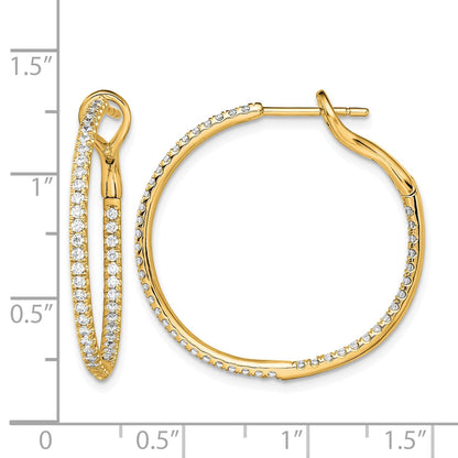 14K Gelbgold Creolen mit 0,75 ct. laborgezüchteten Diamanten, VS/SI+ G+, im In-and-Out-Design