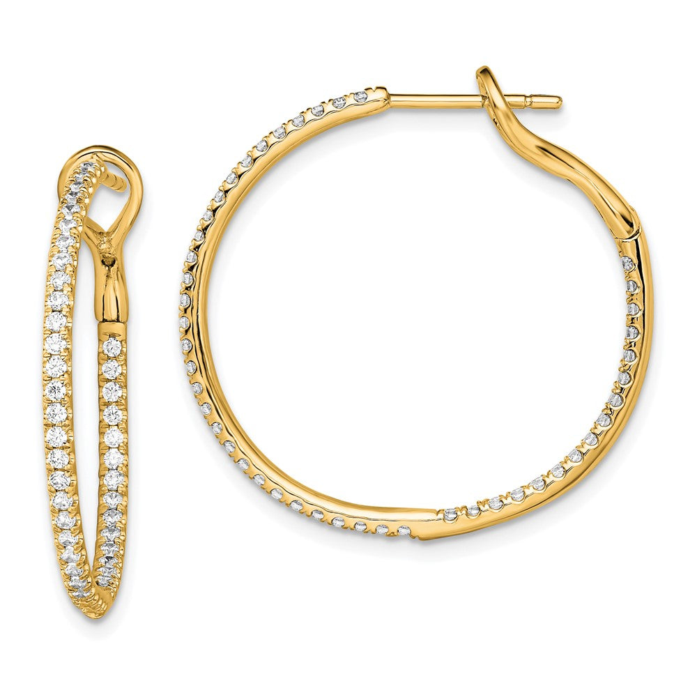 14K Gelbgold Creolen mit 0,75 ct. laborgezüchteten Diamanten, VS/SI+ G+, im In-and-Out-Design