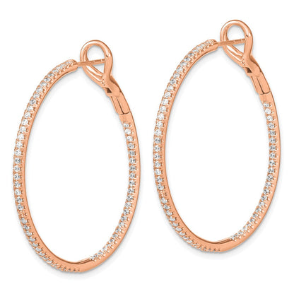 14K Gelbgold Creolen mit 1 ct. im Labor gezüchteten Diamanten VS/SI+ G+ „In and Out"