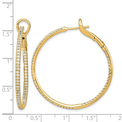 14K Gelbgold Creolen mit 1 ct. im Labor gezüchteten Diamanten VS/SI+ G+ „In and Out"
