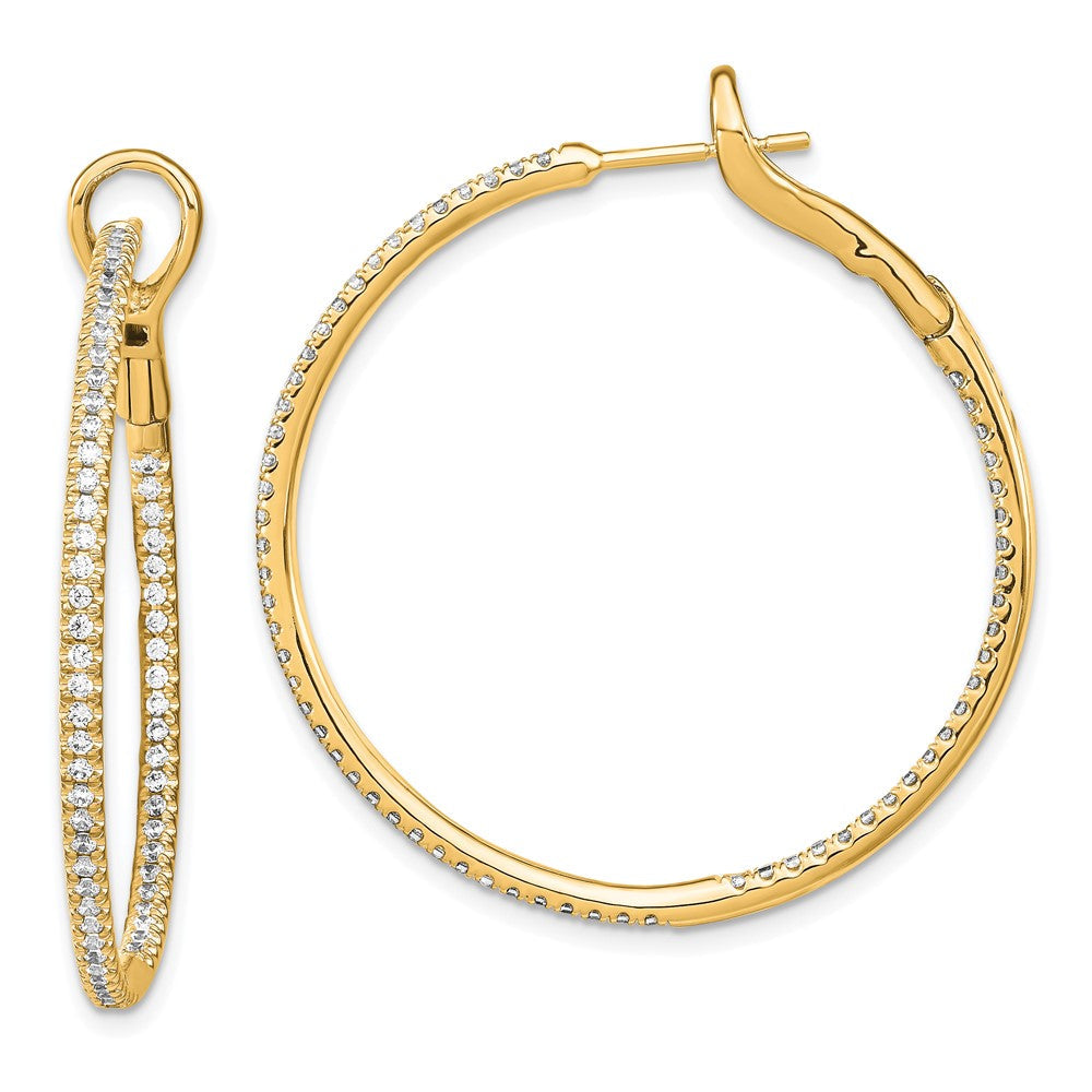14K Gelbgold Creolen mit 1 ct. im Labor gezüchteten Diamanten VS/SI+ G+ „In and Out"
