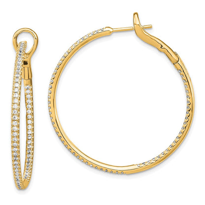 14K Gelbgold Creolen mit 1 ct. im Labor gezüchteten Diamanten VS/SI+ G+ „In and Out"