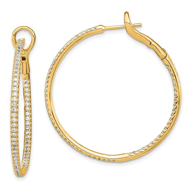 14K Gelbgold Creolen mit 1 ct. im Labor gezüchteten Diamanten VS/SI+ G+ „In and Out"