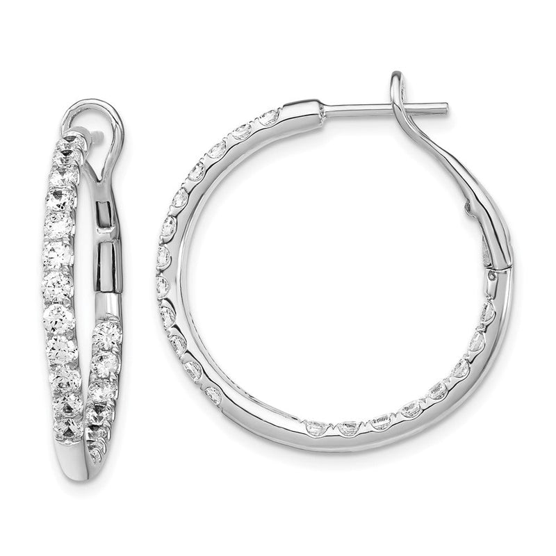 14K Weißgold Creolen mit 2 ct. im Labor gezüchteten Diamanten VS/SI+ G+ im In-and-Out-Design
