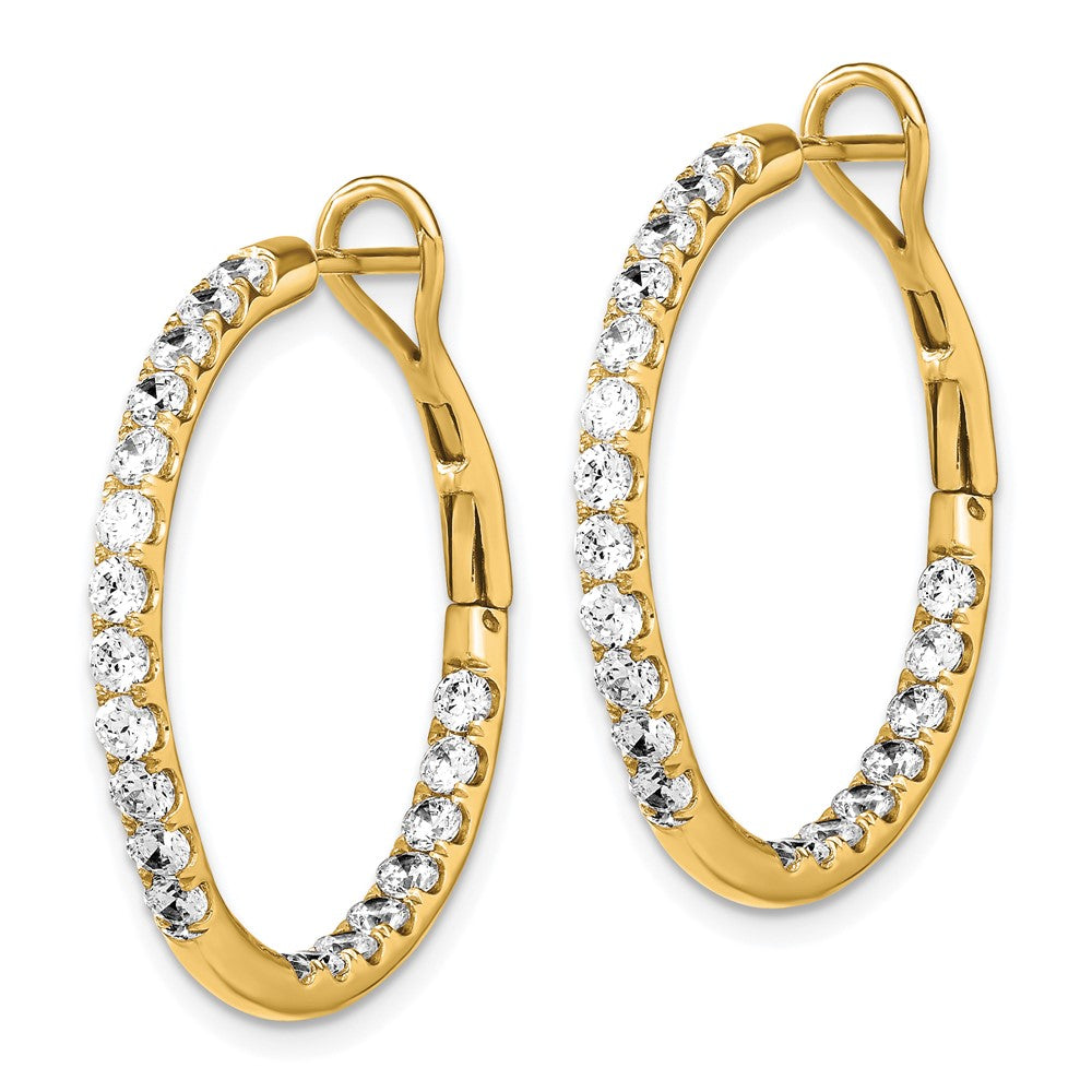 14K Gelbgold Creolen mit 2 ct. laborgezüchteten Diamanten VS/SI+ G+ "In and Out"