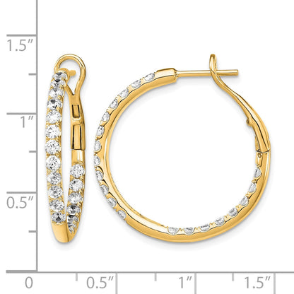 14K Gelbgold Creolen mit 2 ct. laborgezüchteten Diamanten VS/SI+ G+ "In and Out"