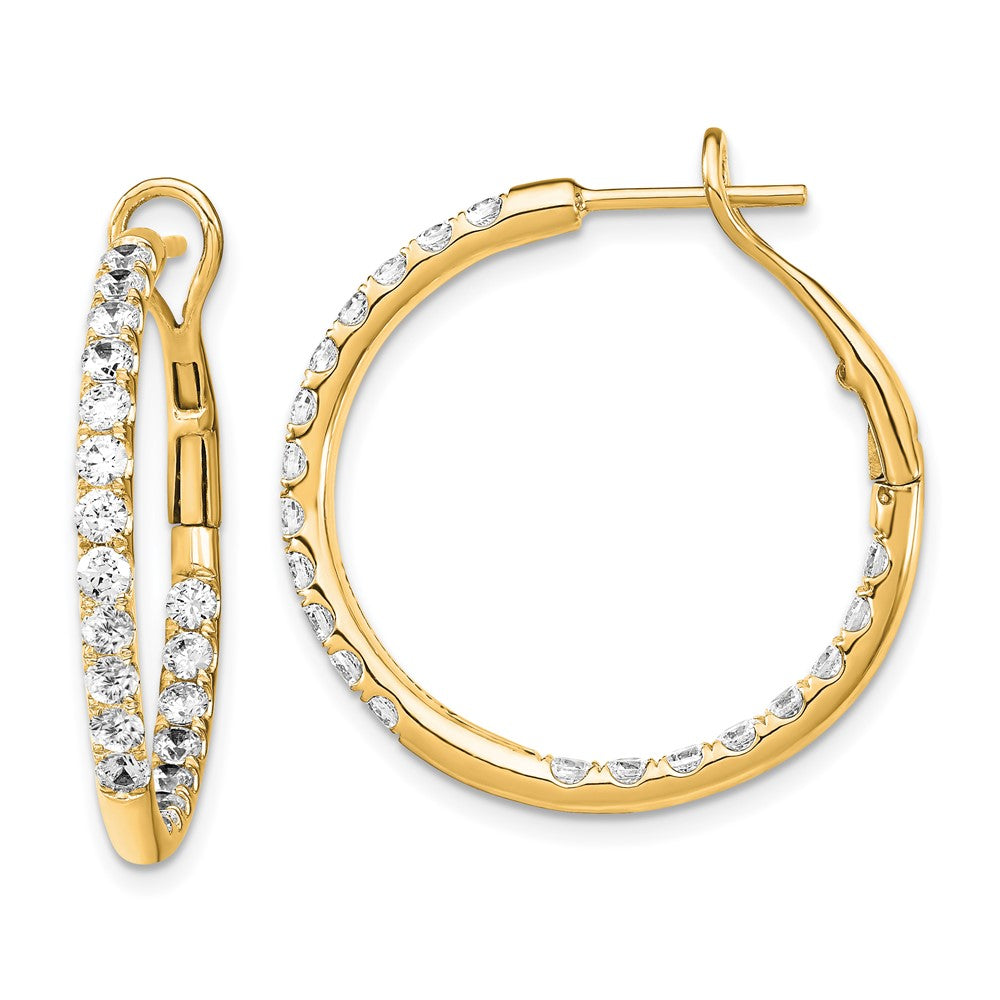 14K Gelbgold Creolen mit 2 ct. laborgezüchteten Diamanten VS/SI+ G+ "In and Out"
