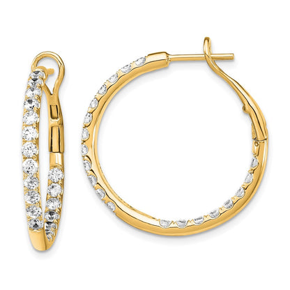 14K Gelbgold Creolen mit 2 ct. laborgezüchteten Diamanten VS/SI+ G+ "In and Out"