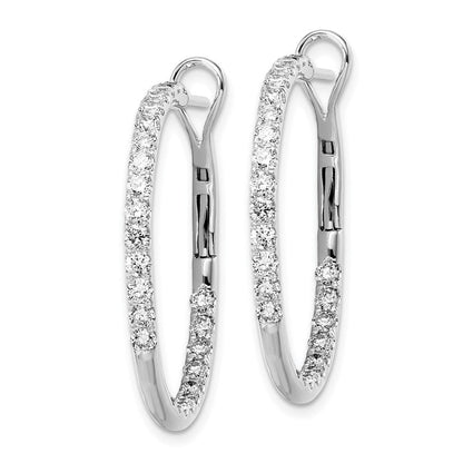 14K Weißgold Creolen mit Labor gezüchteten Diamanten VS/SI FGH In & Out