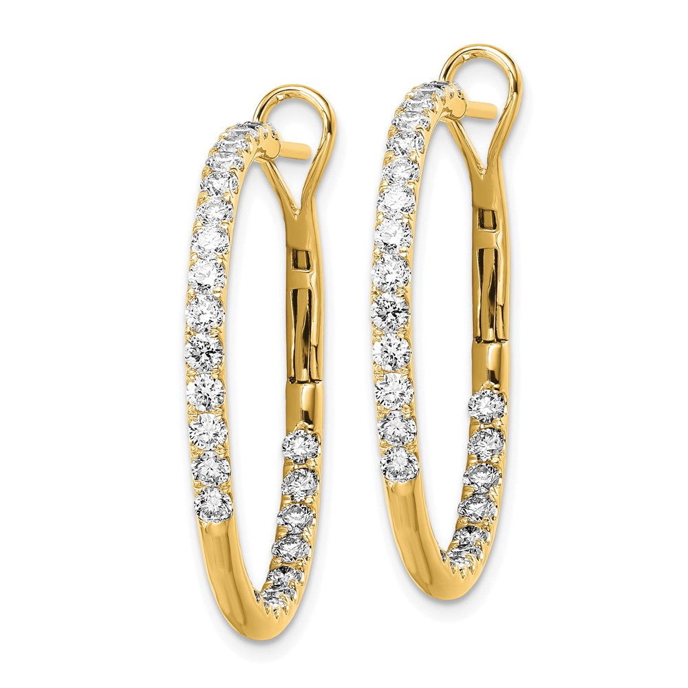 14K Gelbgold Labor gezüchtete Diamant VS/SI FGH In & Out Creolen