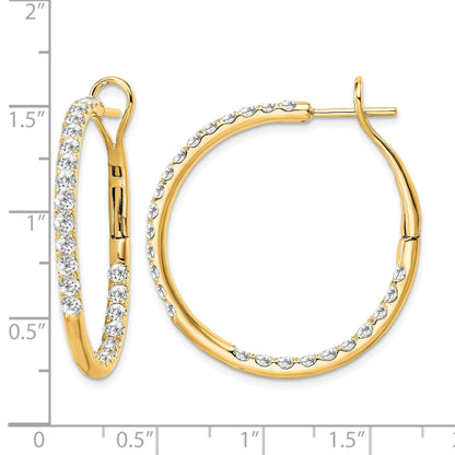 14K Gelbgold Labor gezüchtete Diamant VS/SI FGH In & Out Creolen
