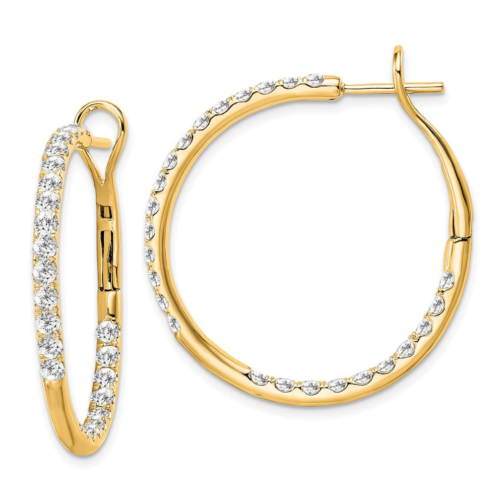 14K Gelbgold Labor gezüchtete Diamant VS/SI FGH In & Out Creolen