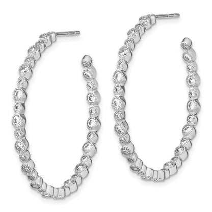 14K Weißgold Creolen mit Stecker, Kreis-Zargenfassung, 1,5 ct. Laborgezüchtete Diamanten, VS/SI+ G+