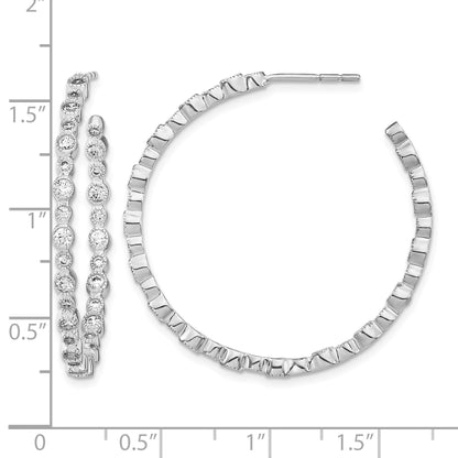 14K Weißgold Creolen mit Stecker, Kreis-Zargenfassung, 1,5 ct. Laborgezüchtete Diamanten, VS/SI+ G+