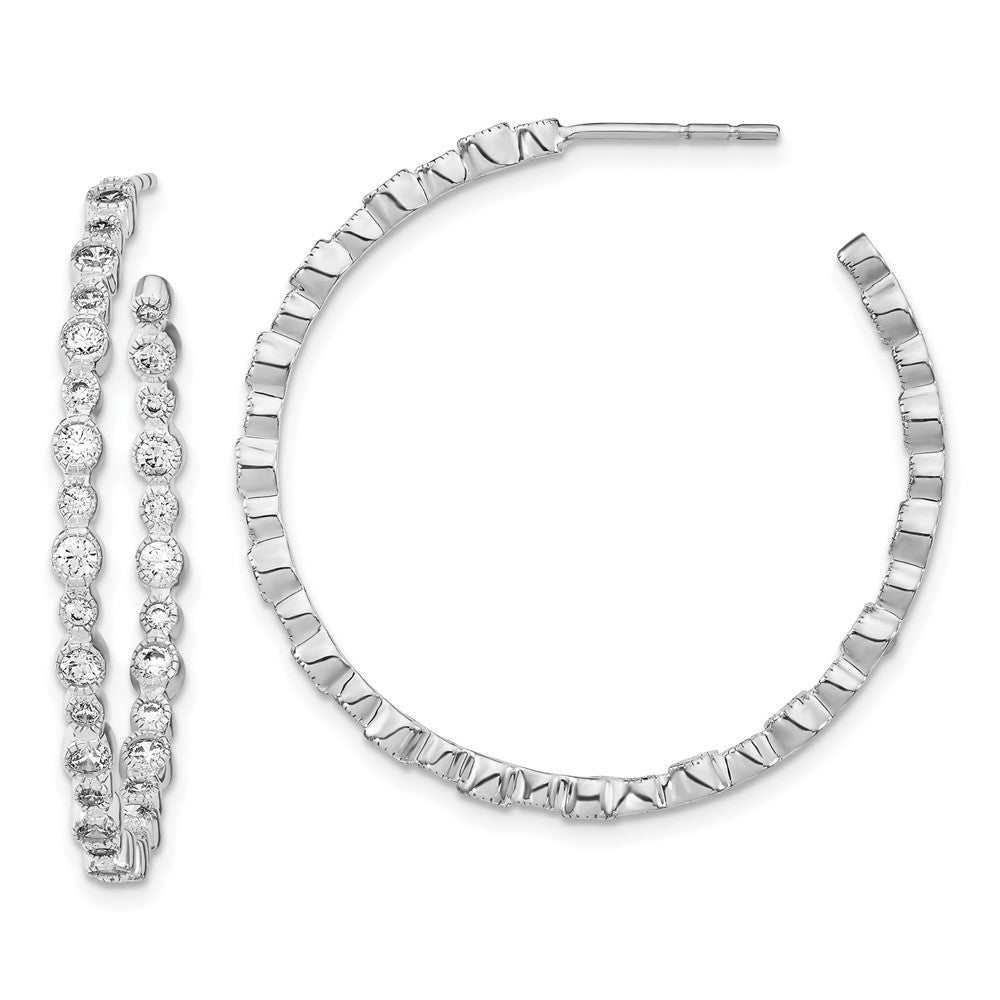 14K Weißgold Creolen mit Stecker, Kreis-Zargenfassung, 1,5 ct. Laborgezüchtete Diamanten, VS/SI+ G+