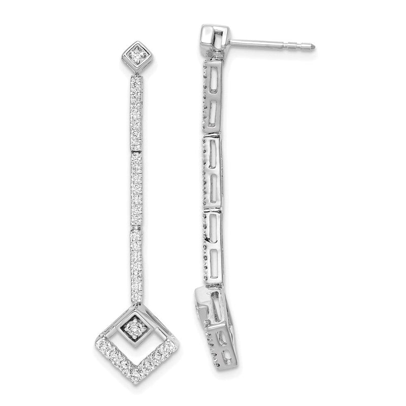 14K Weißgold Ohrhänger mit Stecker, 0,5 ct. laborgezüchtete Diamanten VS/SI+ G+