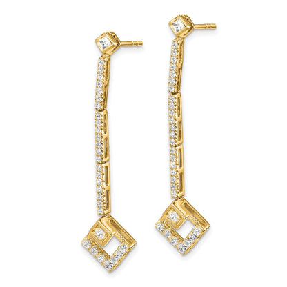 14K Gelbgold Ohrhänger mit 0,5 ct. im Labor gezüchteten Diamanten VS/SI+ G+