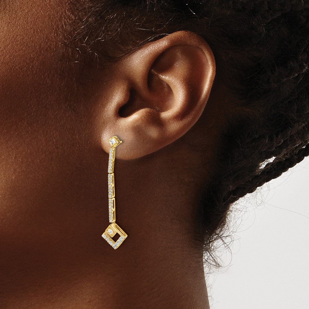 14K Gelbgold Ohrhänger mit 0,5 ct. im Labor gezüchteten Diamanten VS/SI+ G+