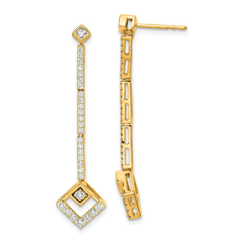 14K Gelbgold Ohrhänger mit 0,5 ct. im Labor gezüchteten Diamanten VS/SI+ G+