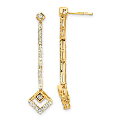 14K Gelbgold Ohrhänger mit 0,5 ct. im Labor gezüchteten Diamanten VS/SI+ G+