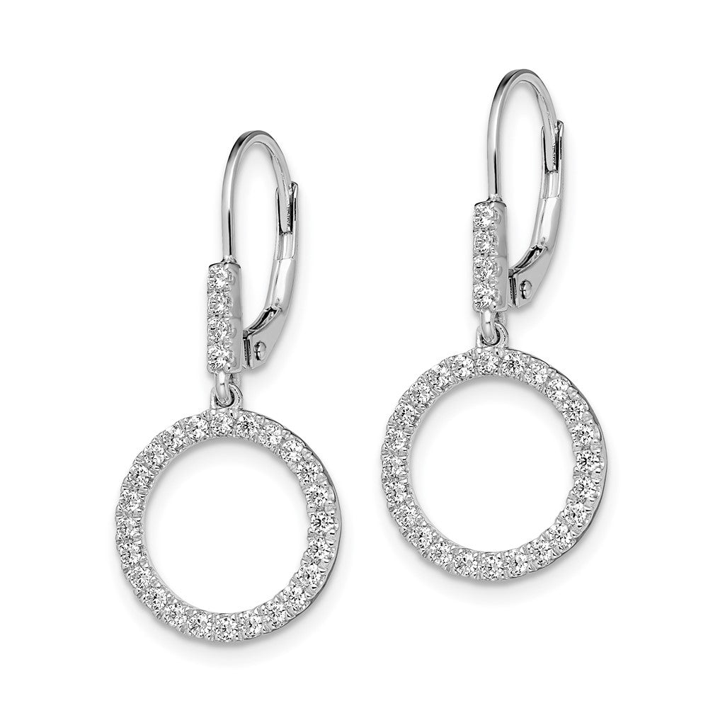 14K Weißgold Komplett-Kreis-Ohrhänger mit Leverback-Verschluss, 0,5 ct. Laborgezüchtete Diamanten VS/SI+ G+
