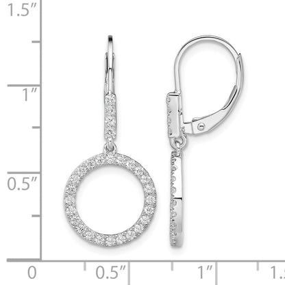 14K Weißgold Komplett-Kreis-Ohrhänger mit Leverback-Verschluss, 0,5 ct. Laborgezüchtete Diamanten VS/SI+ G+