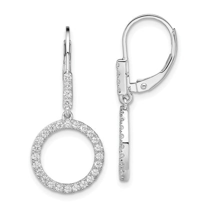 14K Weißgold Komplett-Kreis-Ohrhänger mit Leverback-Verschluss, 0,5 ct. Laborgezüchtete Diamanten VS/SI+ G+