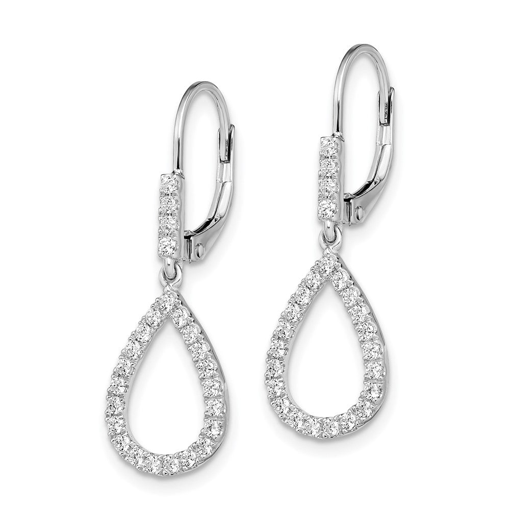 14K Weißgold 0,5 ct. Laborgezüchtete Diamant-Ohrhänger VS/SI+ G+ mit Leverback-Verschluss, komplettes Fashion-Design
