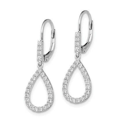 14K Weißgold 0,5 ct. Laborgezüchtete Diamant-Ohrhänger VS/SI+ G+ mit Leverback-Verschluss, komplettes Fashion-Design
