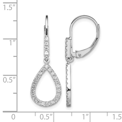 14K Weißgold 0,5 ct. Laborgezüchtete Diamant-Ohrhänger VS/SI+ G+ mit Leverback-Verschluss, komplettes Fashion-Design