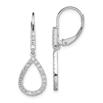 14K Weißgold 0,5 ct. Laborgezüchtete Diamant-Ohrhänger VS/SI+ G+ mit Leverback-Verschluss, komplettes Fashion-Design