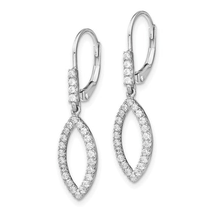 14K Weißgold Ohrhänger mit 0,5 ct. Laborgezüchteten Diamanten VS/SI+ G+ Komplett-Fashion mit Leverback-Verschluss