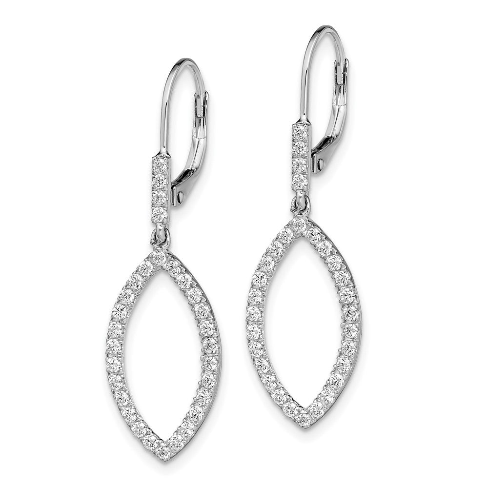 14K Weißgold Ohrhänger mit Leverback-Verschluss, 0,75 ct. Labor-Diamanten VS/SI+ G+