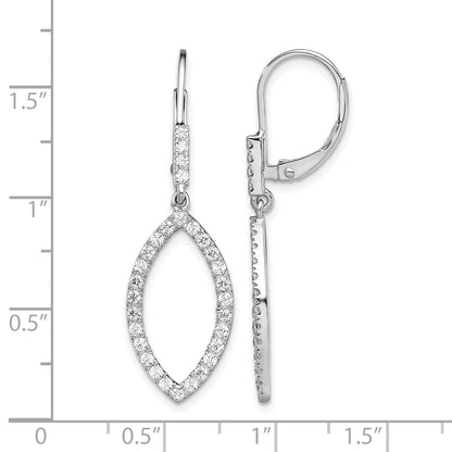 14K Weißgold Ohrhänger mit Leverback-Verschluss, 0,75 ct. Labor-Diamanten VS/SI+ G+