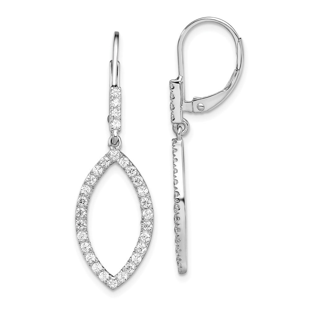 14K Weißgold Ohrhänger mit Leverback-Verschluss, 0,75 ct. Labor-Diamanten VS/SI+ G+