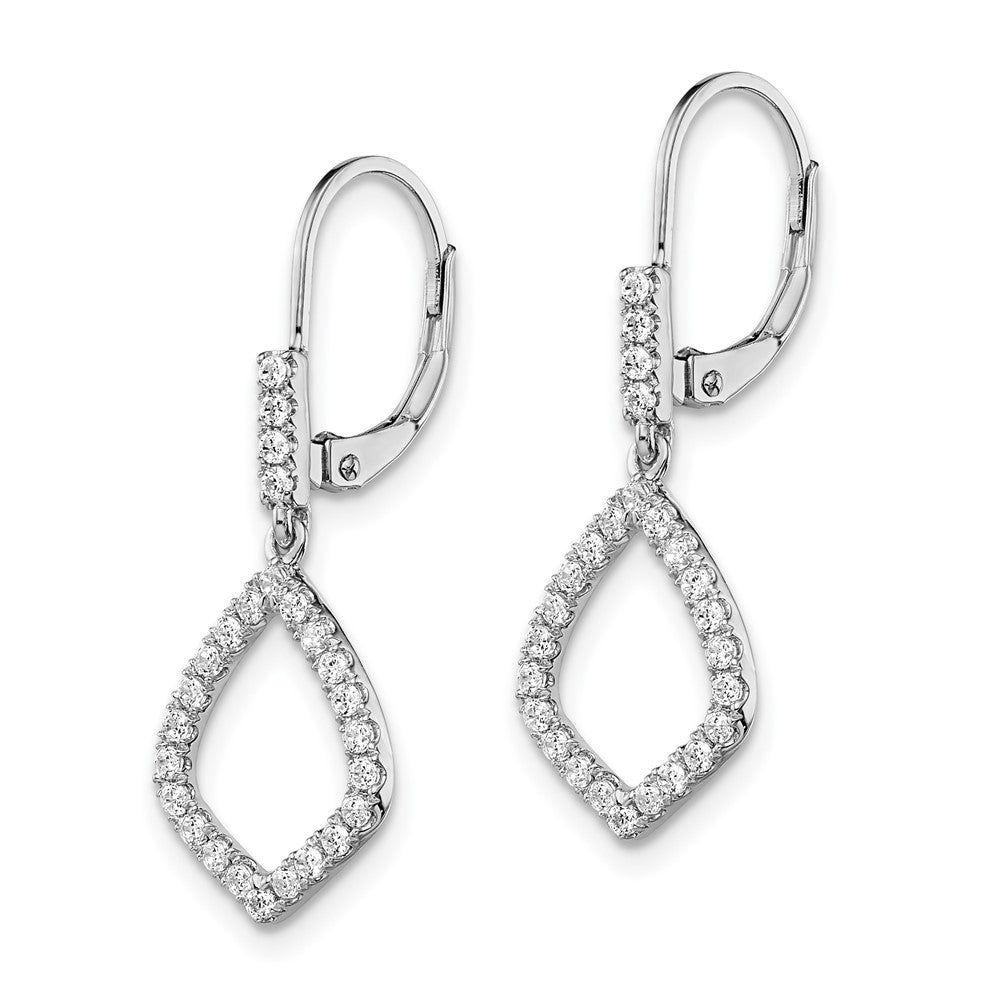 14K Weißgold Modische Ohrhänger mit Leverback-Verschluss, 0,5 ct. Laborgezüchtete Diamanten, VS/SI+ G+