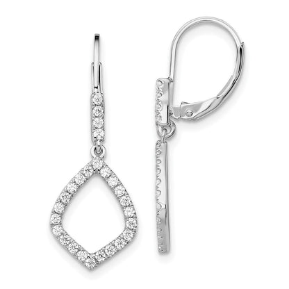 14K Weißgold Modische Ohrhänger mit Leverback-Verschluss, 0,5 ct. Laborgezüchtete Diamanten, VS/SI+ G+