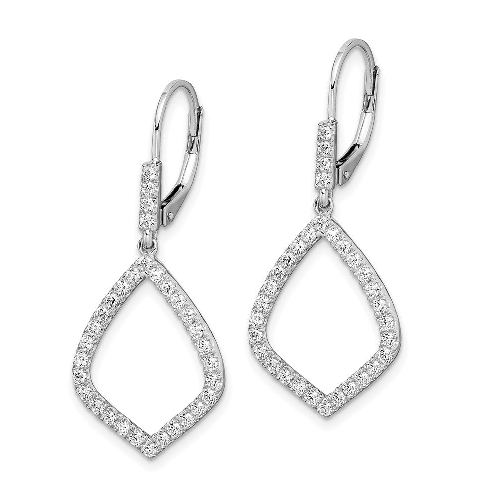 14K Weißgold 0,75 ct. Labor gezüchtete Diamant VS/SI+ G+ Fashion-Ohrhänger mit Leverback-Verschluss
