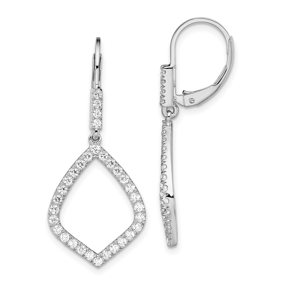 14K Weißgold 0,75 ct. Labor gezüchtete Diamant VS/SI+ G+ Fashion-Ohrhänger mit Leverback-Verschluss