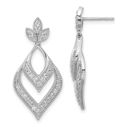 14K Weißgold Ohrringe mit Post, Labor gezüchtete Diamanten im Fancy-Tropfen-Schliff, VS/SI, FGH