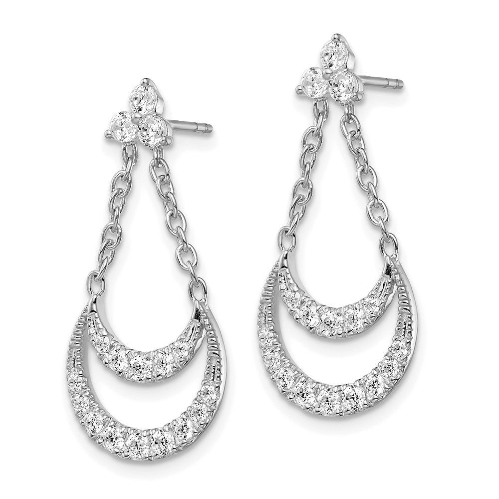 14K Weißgold Ohrhänger mit im Labor gezüchteten Diamanten, VS/SI, FGH, Fancy-Kronleuchter-Design, mit Stecker
