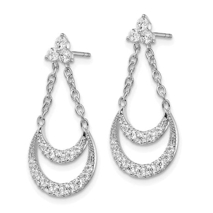 14K Weißgold Ohrhänger mit im Labor gezüchteten Diamanten, VS/SI, FGH, Fancy-Kronleuchter-Design, mit Stecker