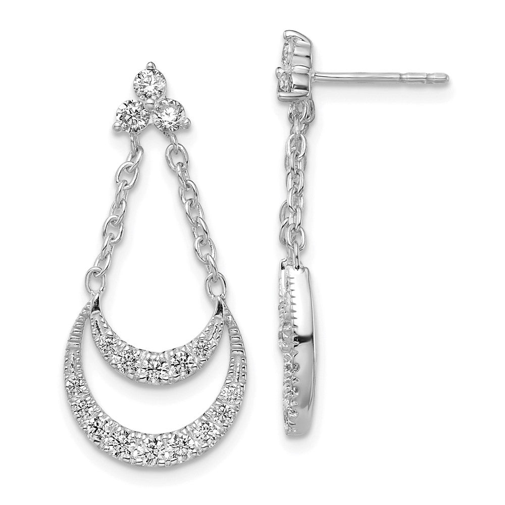 14K Weißgold Ohrhänger mit im Labor gezüchteten Diamanten, VS/SI, FGH, Fancy-Kronleuchter-Design, mit Stecker