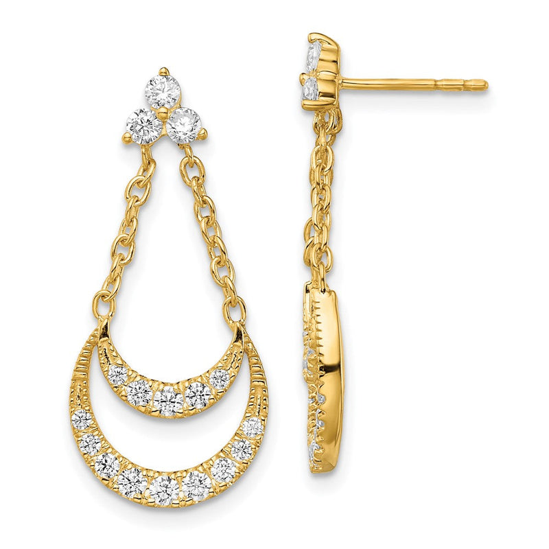 14K Gelbgold Fancy-Kronleuchter-Ohrstecker mit Labordiamanten, VS/SI+ G+