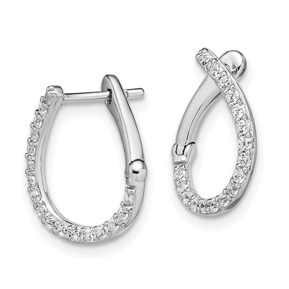 14K Weißgold Creolen mit Scharnierverschluss, 0,33 ct. Laborgezüchtete Diamanten, VS/SI+ G+