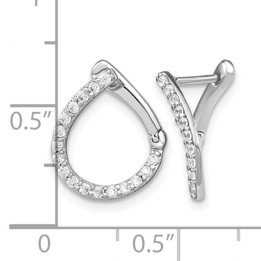 14K Weißgold Creolen mit Scharnierverschluss, 0,33 ct. Laborgezüchtete Diamanten, VS/SI+ G+