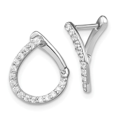 14K Weißgold Creolen mit Scharnierverschluss, 0,33 ct. Laborgezüchtete Diamanten, VS/SI+ G+