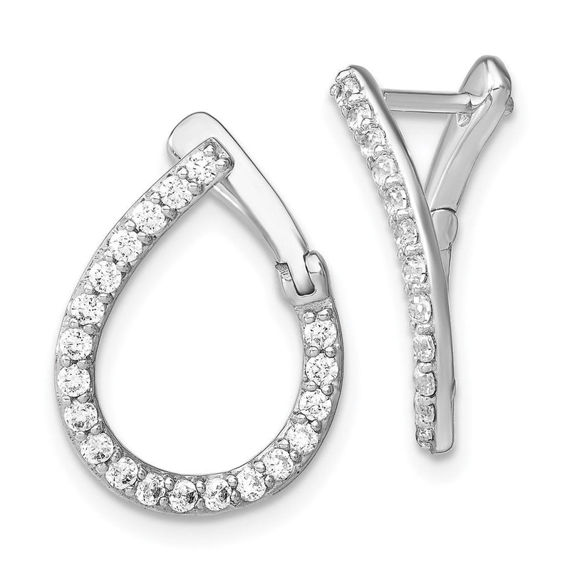 14K Weißgold 0,625 ct. Laborgezüchtete Diamant-Creolen mit Scharnier VS/SI+ G+