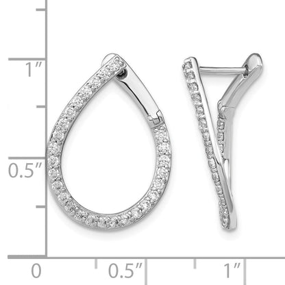 14K Weißgold Creolen mit durchgehendem Scharnier, 0,75 ct. Laborgezüchtete Diamanten, VS/SI+ G+
